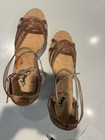 Women Latin Dance Shoes Open Toe Tango Ballroom Salsa Suede 1    Heel  Size 7 Us