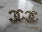 Chanel 2 Buttons  18mm  Gold Tone  Clear Crystals  This Is For 2