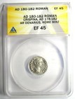 Roman Crispina Ar Denarius Coin 180-182 Ad - Certified Anacs Xf45  ef45 