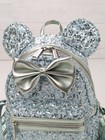 Loungefly Disney Parks Arendelle Aqua Frozen Minnie Mouse Sequin Backpack Bag