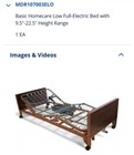 Medline Bed Low Rise   Full Electric With Mattress  Side Rails