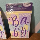 Hallmark Baby  Birth Announcement Cards Pack Of 8 Pastel Purple Yellow Blue