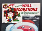 Vtg Peck Christmas Velvety Die Cuts Santa  night Before Christmas   7 Pieces Nos