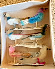 Vtg 12 Chenille Birds In Original Box  Pipe Cleaner Ornaments    3 Birds Nos