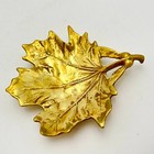 Vintage 1950 Virginia Metalcrafters Brass Maple Leaf Dish Tray Trinket Bowl