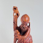 Vintage Chinese Deity Longevity Shou Lao Shoulao Hand Carved Hard Wood Jurojin