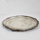 Vintage Wallace Silver Plate Serving Tray Footed Scalloped Edge Baroque 17 5 