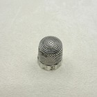 Antique Sterling Silver Mesh Pattern Thimble Sewing Accessory Collectible