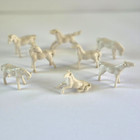 Mini White Porcelain Year Of The Horse Figurines In Different Poses Set Of 8