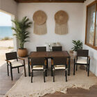 7 Piece Wicker Garden Furniture Set Patio Dining Set Outdoor Table Chairs Set 