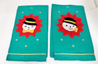 Vintage Christmas Mr   Mrs Snowman Linen Hand Towel Handmade Excellent Shape