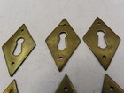 6 Vintage Diamond Shaped Brass Drawer Escutcheons Keyhole Covers 1-1 2  X 7 8 