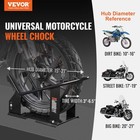 Vevor Motorcycle Removable Wheel Tire Chock Nest Cradle Adjustable Universal