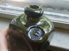 Rare Eagle Holland Emb Picture Seal Blackglass Gin Bottle 1870s Dip Mold Blown