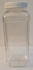 2  Wide Mouth - Clear Square Plastic Jar With Cap - 32 Oz  6 Units 