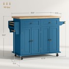 Rolling Kitchen Microwave Island With Flexible Storage Shelf Unit And Drawers