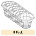 8 Pack Round Laundry Baskets Plastic Hamper Ventilated Easy Carry Handles New