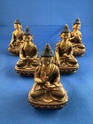 Five Dhyani Buddha Pancha Buddhism Statues Copper Gold Face Nepal Hand Carved 3   