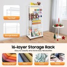 16 Tier White Double Sided Ribbon Organizer Large Capacity Ribbon Storage Holder