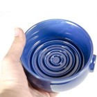 Ceramic Shaving Bowl Wide Mouth For Soap   Cream Barber Shaving Mug Black   Blue