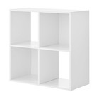 4-cube Storage Organizer Bookshelf Easy Assemble Kids Room Particle Board White