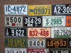 1953   1954 Wheaties Cereal Miniature Mini Bike State Metal License Plate Tag