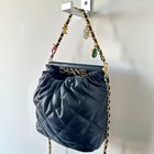 Chanel Vip Gift Black Quilted Mini 22 Bucket Crossbody Resin Charms Gwp
