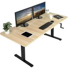 Vivo Manual 71    X 30    Stand Up Desk  Light Wood Table Top  Black Frame