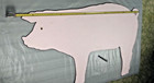 Bbq Pig Pattern Stencil For Woodworking Yard Art