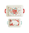 The Pioneer Woman Merry Meadows 2-piece Rectangular Ceramic Holiday Bakeware Set