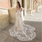Mermaid Wedding Dress V-neck Spaghetti Straps Backless Bridal Gown With Train