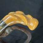Antique Swirl Amber Bakelite Parasol Umbrella Handle Carved Catalin 1940 Vintage