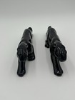 Mid Century Modern Ceramic Black Stalking Panther 13    Figurine-lot Of Two-