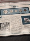 1952   1957 Us Coin Year Sets 10 Coins 6 Silver Franklin Halves Stamps History 