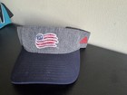 Adidas New England Revolution Mls Soccer Visor Hat Gray navy W  Red Undervisor