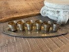 Antique Brass Persian Middle East Liquor liquer tea Set 7 Pieces
