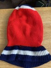 Vtg Balaclava Face Mask 3 Hole Snowmobile Ski Robber Red Knit 80   s