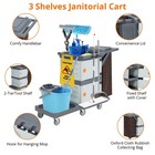 3-shelf Commercial Janitorial Cart With Wheels  housekeeping Cleaning Cart Hotel