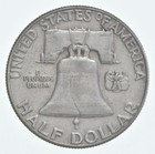 1956  p  Franklin Half Dollar Circulated 90  Silver  1pc 