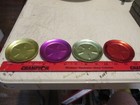 Set Of 4 Vintage Colored Aluminum Unmarked Drink Coasters