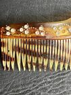Vintage Mcm Beautiful Tortoise Shell Hair Comb With Swirls Of Rhinestones