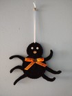New Gift Handmade Crochet  Hallowen Double-thick Black Spider Wall Decor 5  X 7 