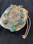 Navajo Pearls Sterling Silver Royston Turquoise 20  Necklace 00484