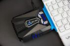 Klim Cool Laptop Cooler Fan  Portable Quiet Cooling Vacuum W display - Blue Led