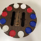 Vintage Walnut Chip Caddy Set Spinner Carousel   Cover With  Chips