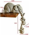 Elephant Statue Sculpture Shelf Sitter For Home Decor 3pcs 