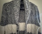 Tommy Hilfiger Men s Cable-knit Cardigan Sweater Shawl Collar Striped Gray M