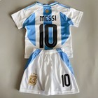 Argentina Messi  10 Kids Soccer Jersey Kit Youth Football Shirt Shorts Set Blue