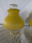 Antique Vintage Case Lamp Shades Globes Yellow Glass Art Deco Light Lighting Old