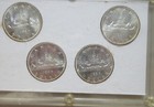 1965 Canada Silver Pl Variety Set  4 Varieties Pointed Blunt 5 Large Bead Coins